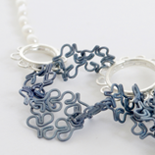 2015 Blue Necklace: Titanium, Silver and Pearls