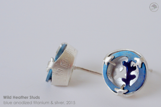 2015 Wild Heather Studs: Titanium and Silver